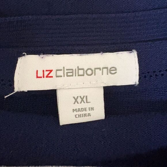 Liz Claiborne Navy and White Striped Sweater Plus Size XXL - Picture 6 of 7